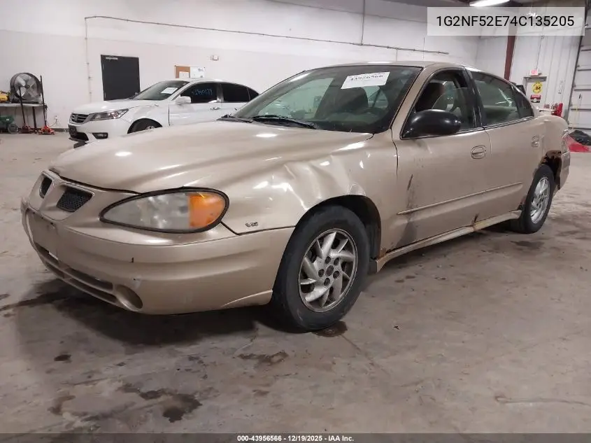2004 Pontiac Grand Am Se1 VIN: 1G2NF52E74C135205 Lot: 43956566