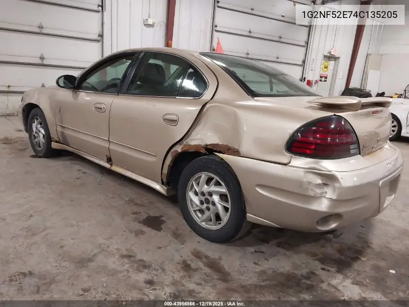 2004 Pontiac Grand Am Se1 VIN: 1G2NF52E74C135205 Lot: 43956566