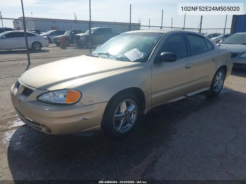 2004 Pontiac Grand Am Se1 VIN: 1G2NF52E24M505020 Lot: 44694304
