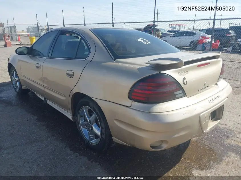 2004 Pontiac Grand Am Se1 VIN: 1G2NF52E24M505020 Lot: 44694304