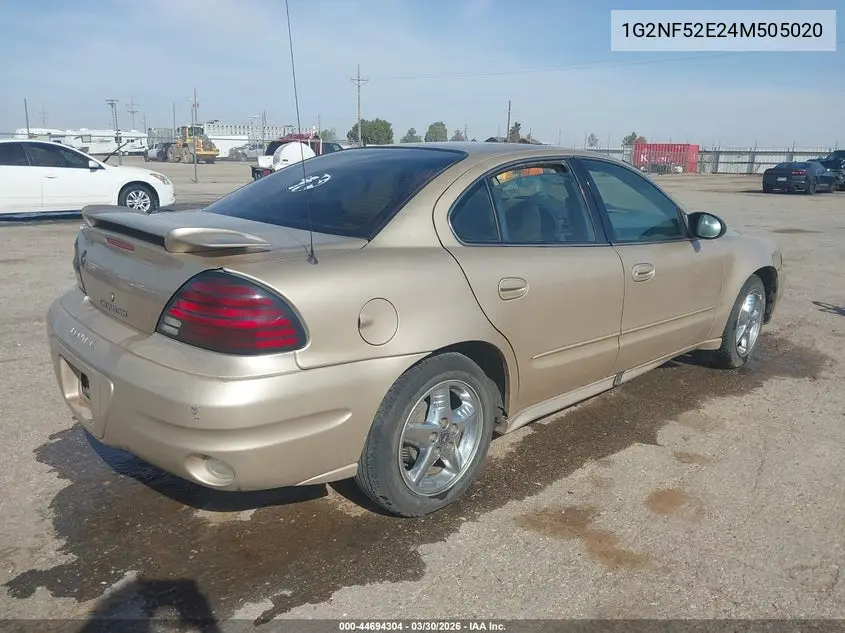2004 Pontiac Grand Am Se1 VIN: 1G2NF52E24M505020 Lot: 44694304