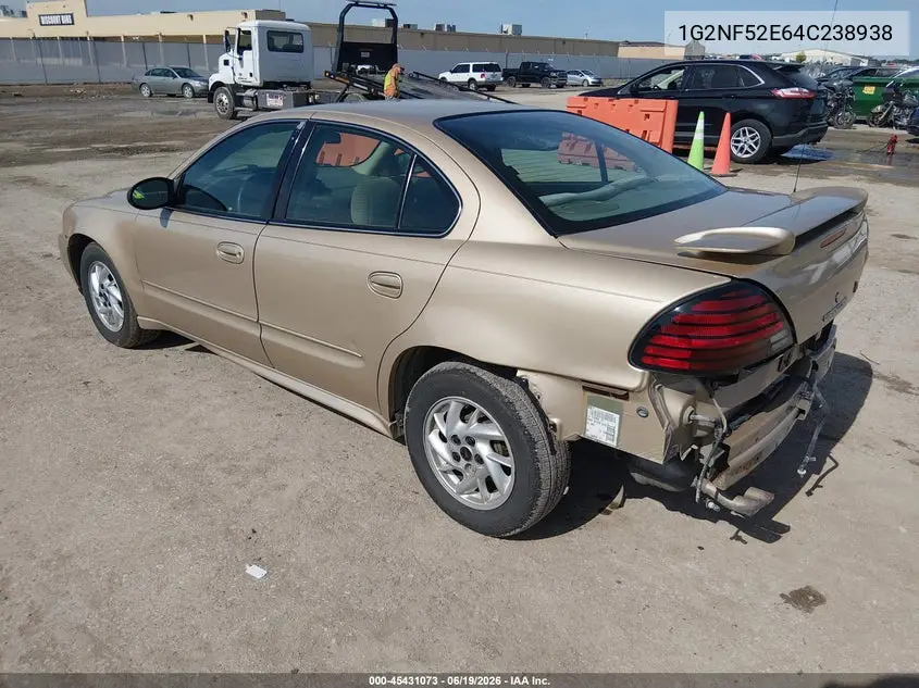 2004 Pontiac Grand Am Se1 VIN: 1G2NF52E64C238938 Lot: 45431073
