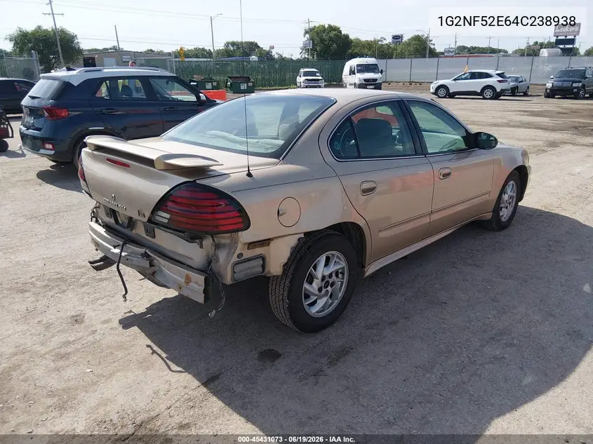 2004 Pontiac Grand Am Se1 VIN: 1G2NF52E64C238938 Lot: 45431073