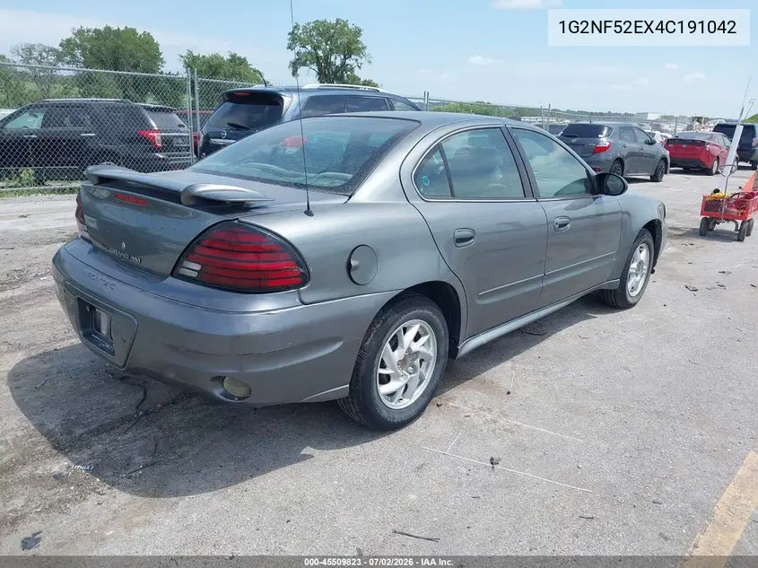 2004 Pontiac Grand Am Se1 VIN: 1G2NF52EX4C191042 Lot: 45509823