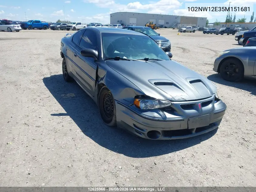 2005 Pontiac Grand Am Gt VIN: 1G2NW12E35M151681 Lot: 12625966