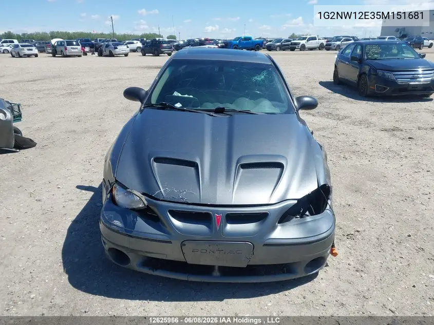 2005 Pontiac Grand Am Gt VIN: 1G2NW12E35M151681 Lot: 12625966