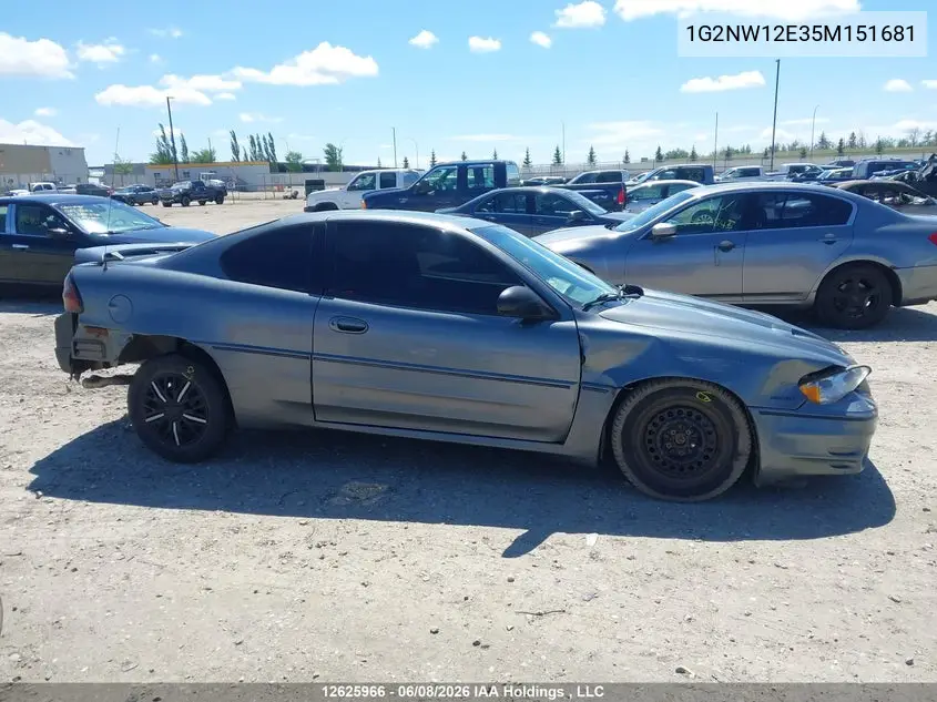 2005 Pontiac Grand Am Gt VIN: 1G2NW12E35M151681 Lot: 12625966