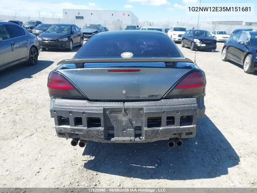 2005 Pontiac Grand Am Gt VIN: 1G2NW12E35M151681 Lot: 12625966