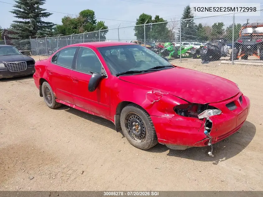 2005 Pontiac Grand Am Se VIN: 1G2NE52E25M172998 Lot: 30086278
