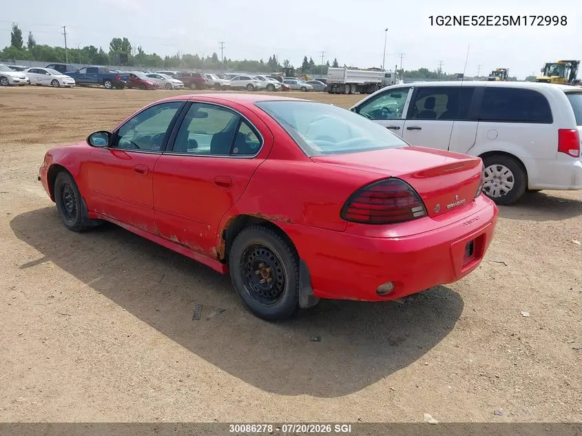 2005 Pontiac Grand Am Se VIN: 1G2NE52E25M172998 Lot: 30086278