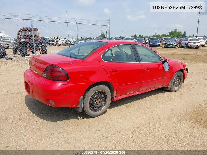 2005 Pontiac Grand Am Se VIN: 1G2NE52E25M172998 Lot: 30086278