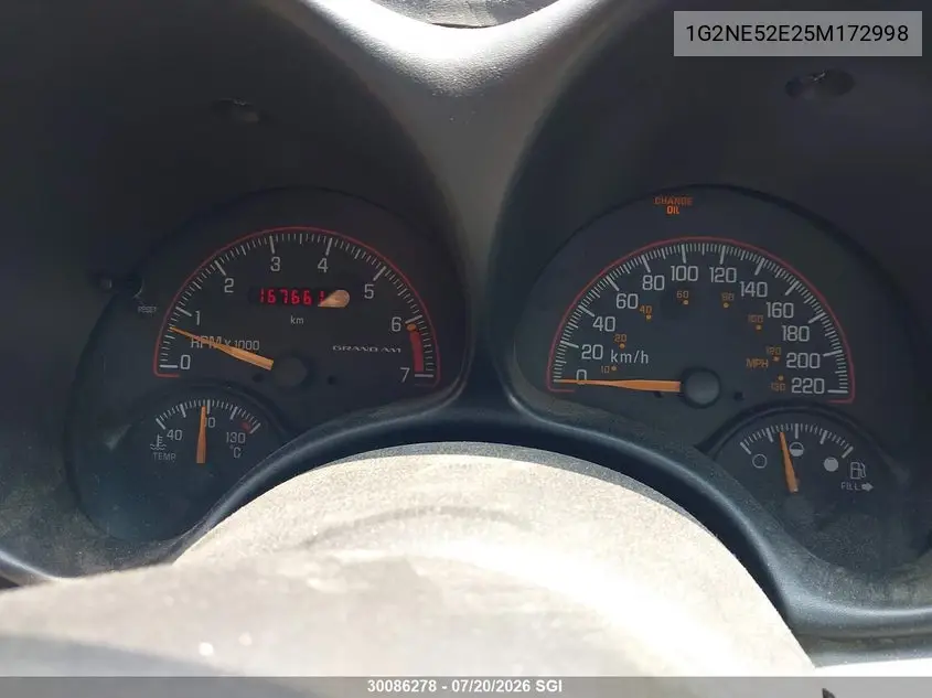 2005 Pontiac Grand Am Se VIN: 1G2NE52E25M172998 Lot: 30086278