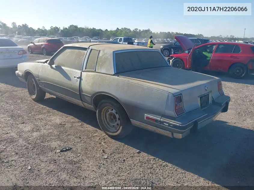 1987 Pontiac Grand Prix VIN: 2G2GJ11A7H2206066 Lot: 44881056
