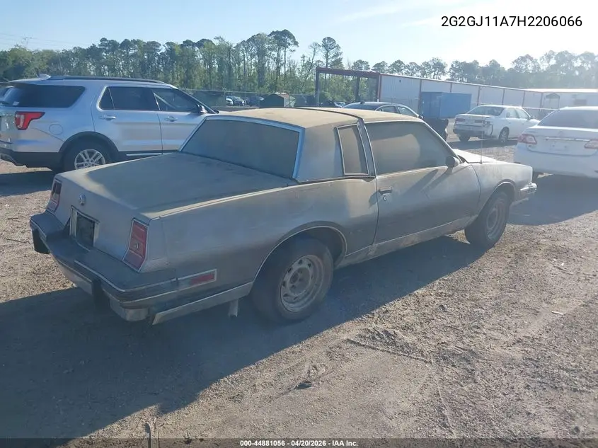 1987 Pontiac Grand Prix VIN: 2G2GJ11A7H2206066 Lot: 44881056