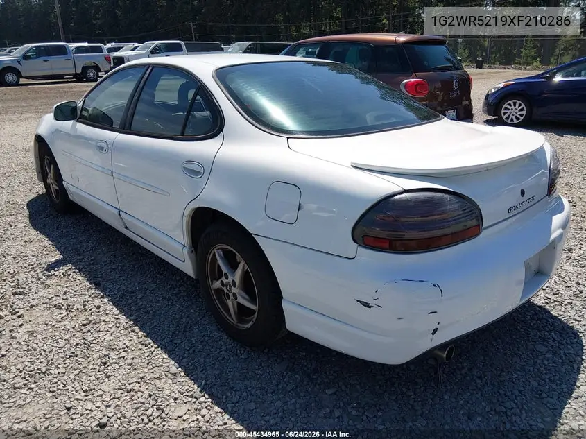 1999 Pontiac Grand Prix Gtp VIN: 1G2WR5219XF210286 Lot: 45434965
