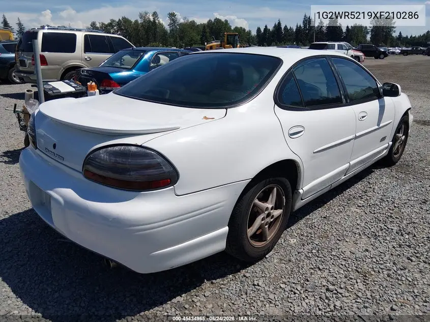 1999 Pontiac Grand Prix Gtp VIN: 1G2WR5219XF210286 Lot: 45434965