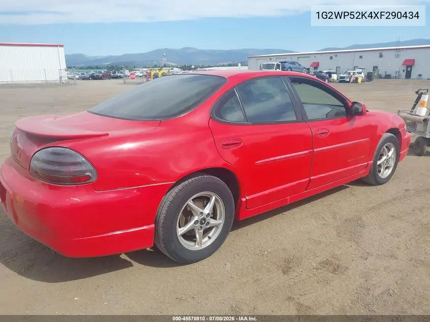 1999 Pontiac Grand Prix Gt VIN: 1G2WP52K4XF290434 Lot: 45578910