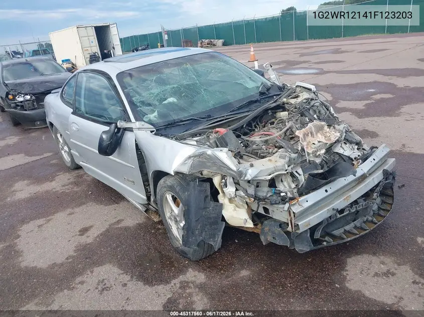 2001 Pontiac Grand Prix Gtp VIN: 1G2WR12141F123203 Lot: 45317560