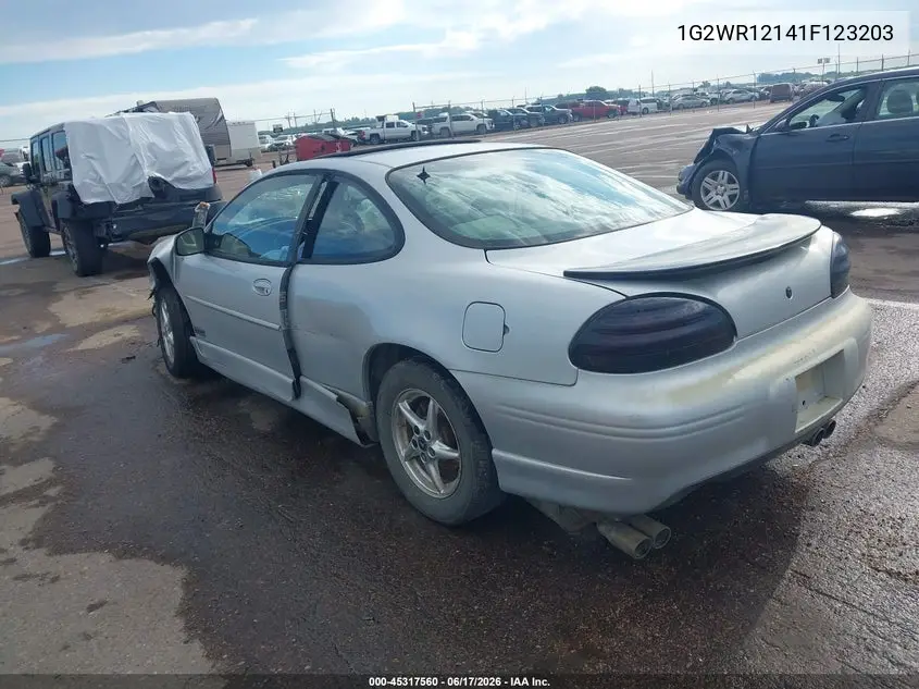 2001 Pontiac Grand Prix Gtp VIN: 1G2WR12141F123203 Lot: 45317560