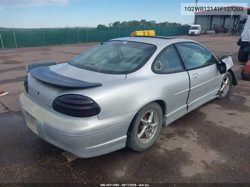 2001 Pontiac Grand Prix Gtp VIN: 1G2WR12141F123203 Lot: 45317560