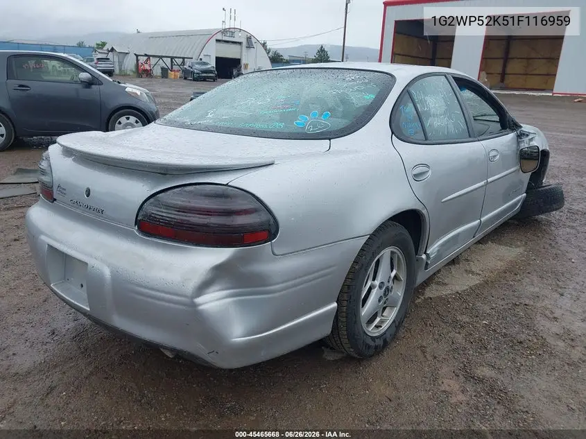 2001 Pontiac Grand Prix Gt VIN: 1G2WP52K51F116959 Lot: 45465668