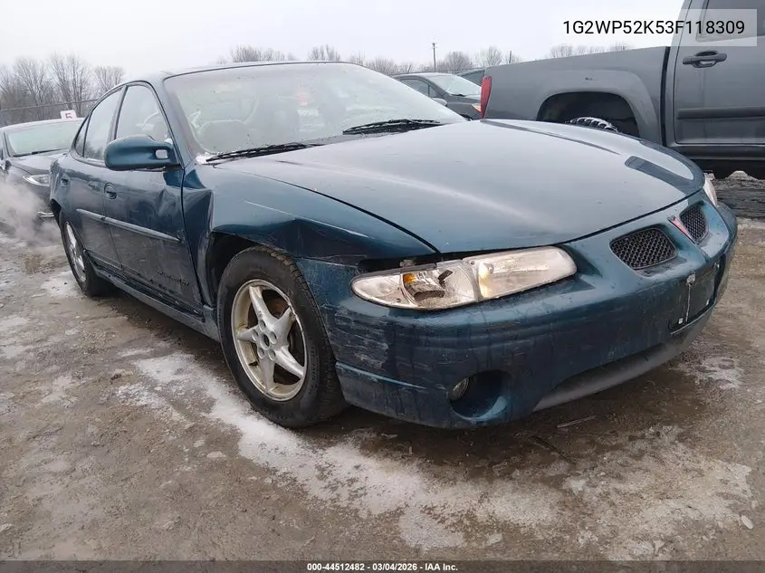 2003 Pontiac Grand Prix Gt VIN: 1G2WP52K53F118309 Lot: 44512482