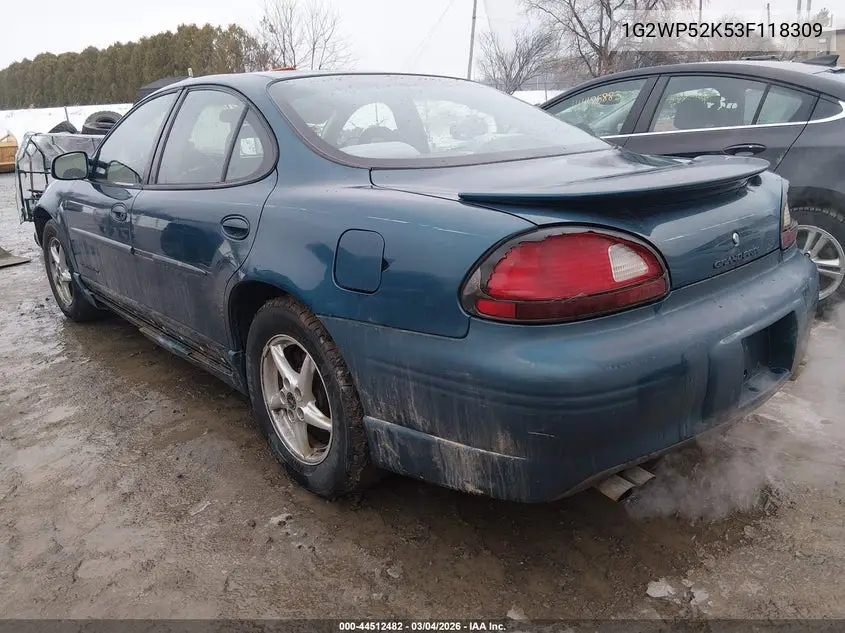 2003 Pontiac Grand Prix Gt VIN: 1G2WP52K53F118309 Lot: 44512482