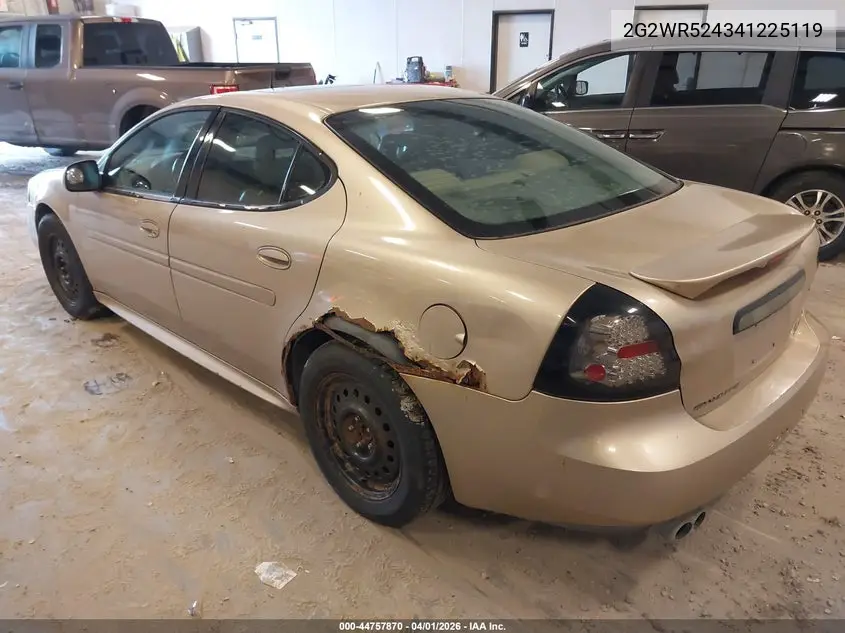 2004 Pontiac Grand Prix Gtp VIN: 2G2WR524341225119 Lot: 44757870