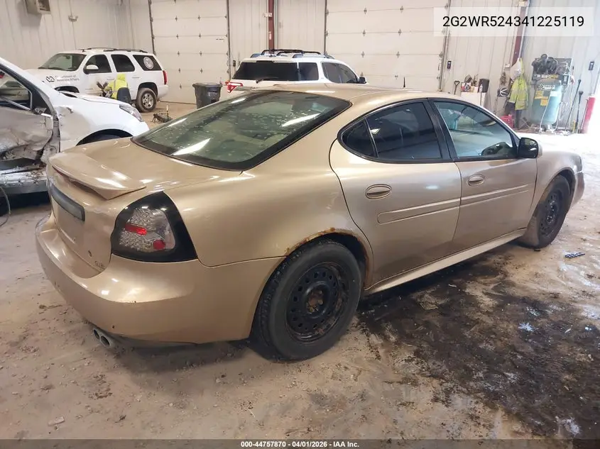 2004 Pontiac Grand Prix Gtp VIN: 2G2WR524341225119 Lot: 44757870