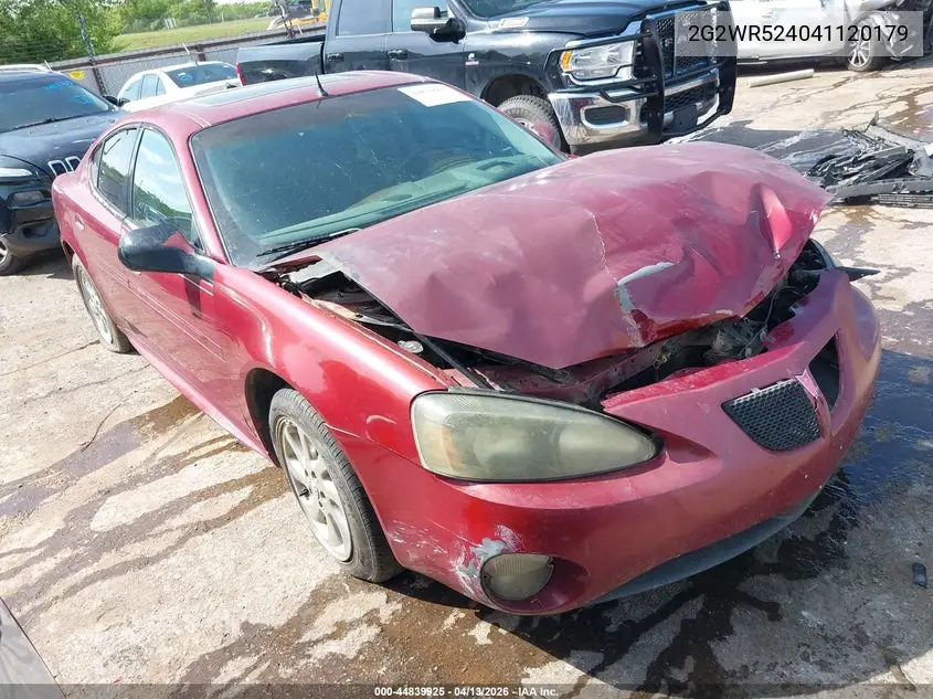 2004 Pontiac Grand Prix Gtp VIN: 2G2WR524041120179 Lot: 44839925