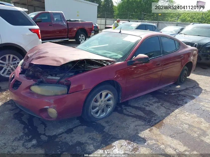 2004 Pontiac Grand Prix Gtp VIN: 2G2WR524041120179 Lot: 44839925
