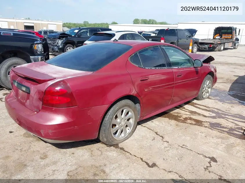 2004 Pontiac Grand Prix Gtp VIN: 2G2WR524041120179 Lot: 44839925