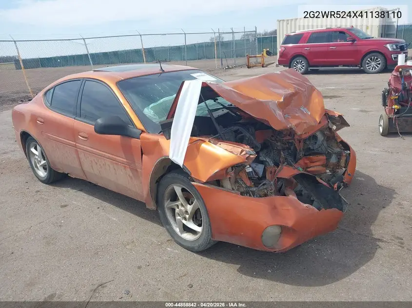 2004 Pontiac Grand Prix Gtp VIN: 2G2WR524X41138110 Lot: 44858842