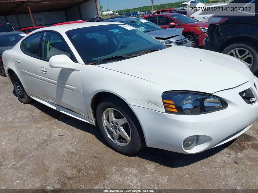 2004 Pontiac Grand Prix Gt1 VIN: 2G2WP522141307337 Lot: 45080055