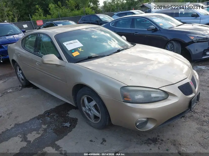 2004 Pontiac Grand Prix Gt1 VIN: 2G2WP522941300314 Lot: 45086496