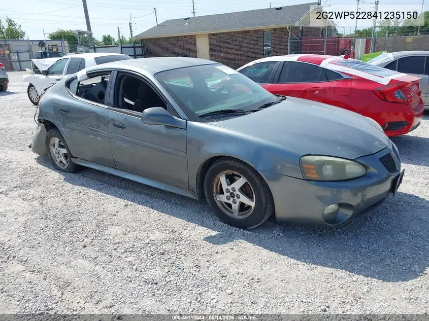 2004 Pontiac Grand Prix Gt1 VIN: 2G2WP522841235150 Lot: 45110544