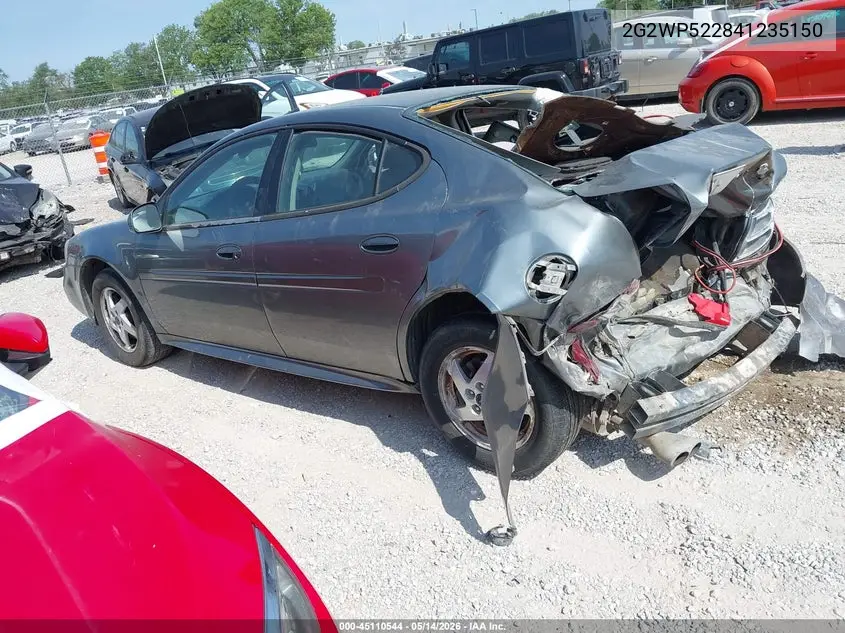2004 Pontiac Grand Prix Gt1 VIN: 2G2WP522841235150 Lot: 45110544