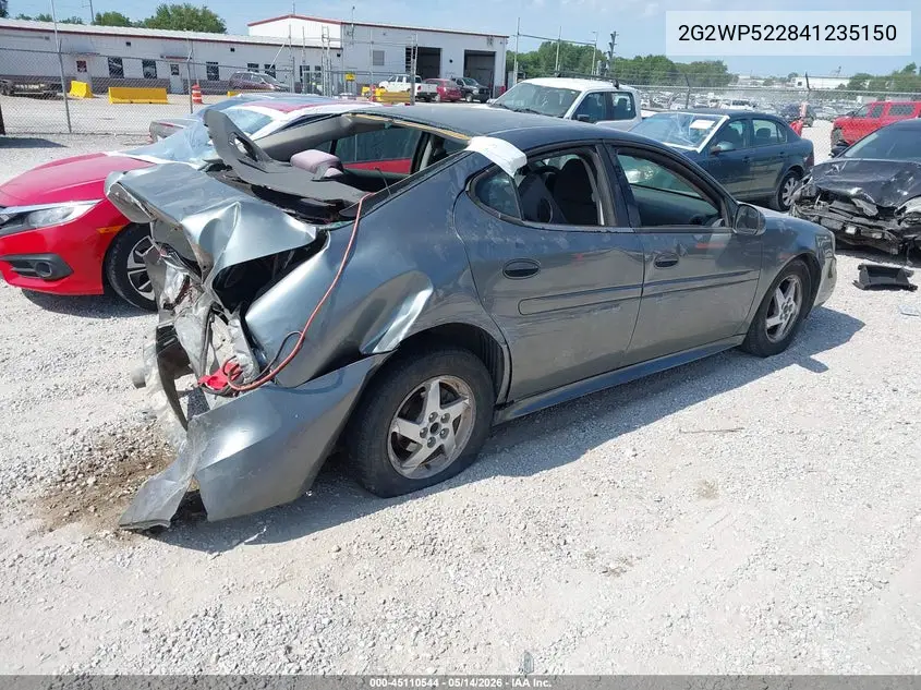 2004 Pontiac Grand Prix Gt1 VIN: 2G2WP522841235150 Lot: 45110544