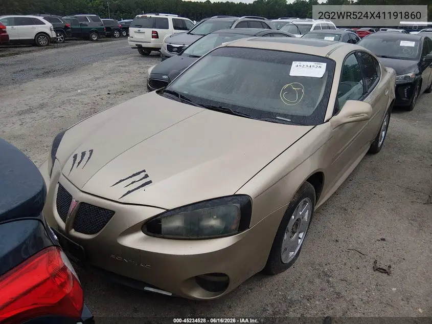 2004 Pontiac Grand Prix Gtp VIN: 2G2WR524X41191860 Lot: 45234528