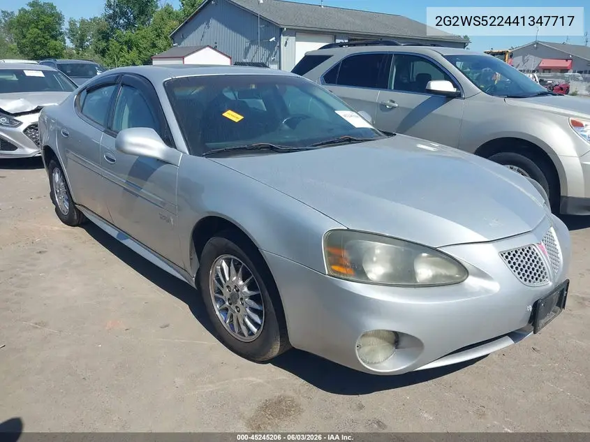 2004 Pontiac Grand Prix Gt2 VIN: 2G2WS522441347717 Lot: 45245206