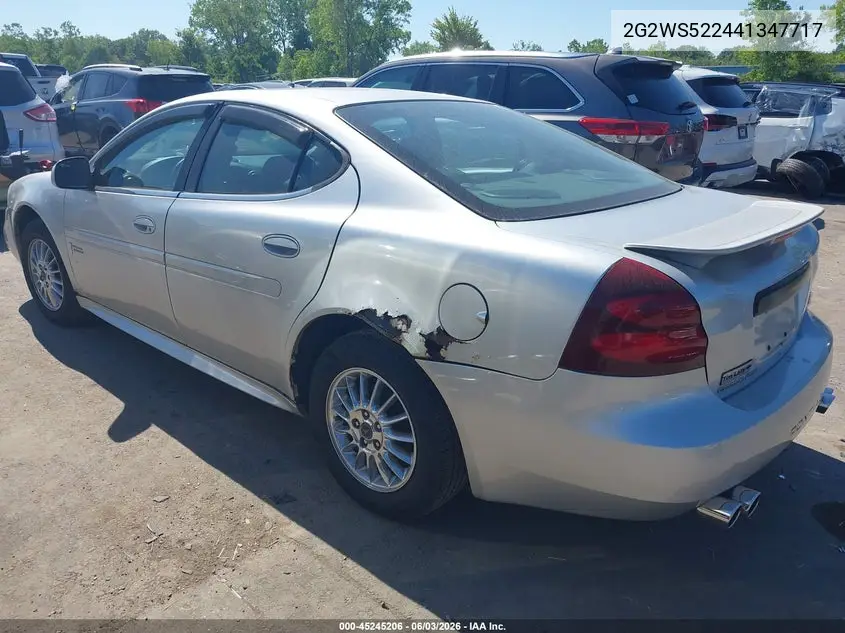 2004 Pontiac Grand Prix Gt2 VIN: 2G2WS522441347717 Lot: 45245206
