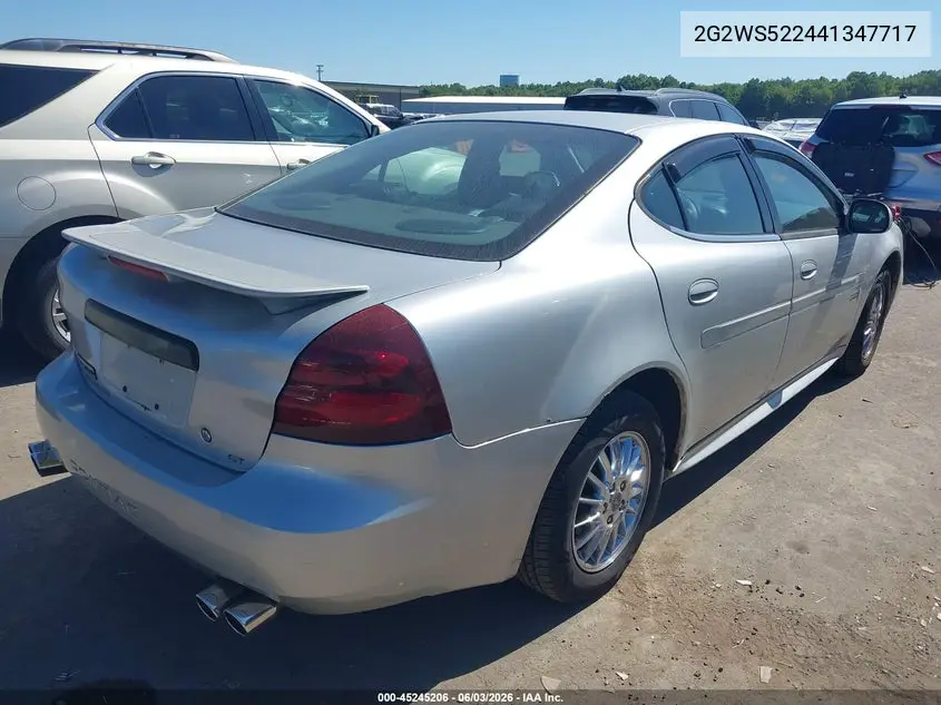 2004 Pontiac Grand Prix Gt2 VIN: 2G2WS522441347717 Lot: 45245206