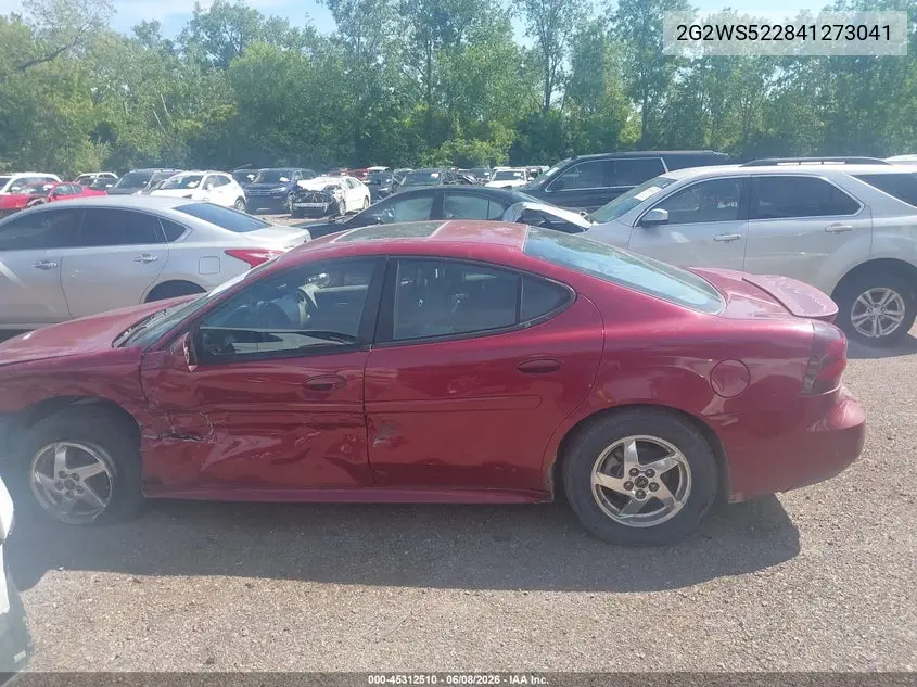 2004 Pontiac Grand Prix Gt2 VIN: 2G2WS522841273041 Lot: 45312510