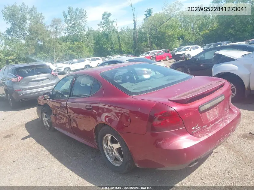 2004 Pontiac Grand Prix Gt2 VIN: 2G2WS522841273041 Lot: 45312510
