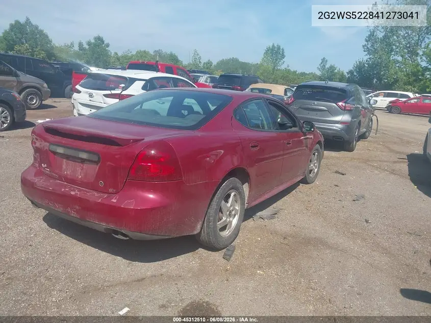 2004 Pontiac Grand Prix Gt2 VIN: 2G2WS522841273041 Lot: 45312510