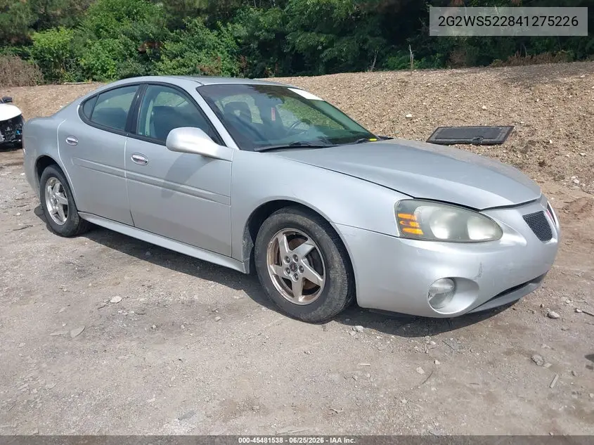 2004 Pontiac Grand Prix Gt2 VIN: 2G2WS522841275226 Lot: 45481538