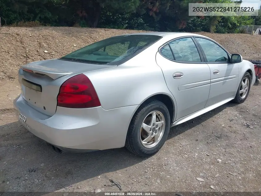 2004 Pontiac Grand Prix Gt2 VIN: 2G2WS522841275226 Lot: 45481538