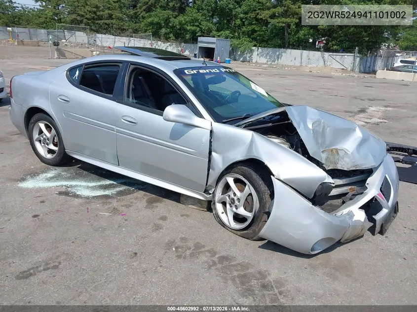 2004 Pontiac Grand Prix Gtp VIN: 2G2WR524941101002 Lot: 45602992