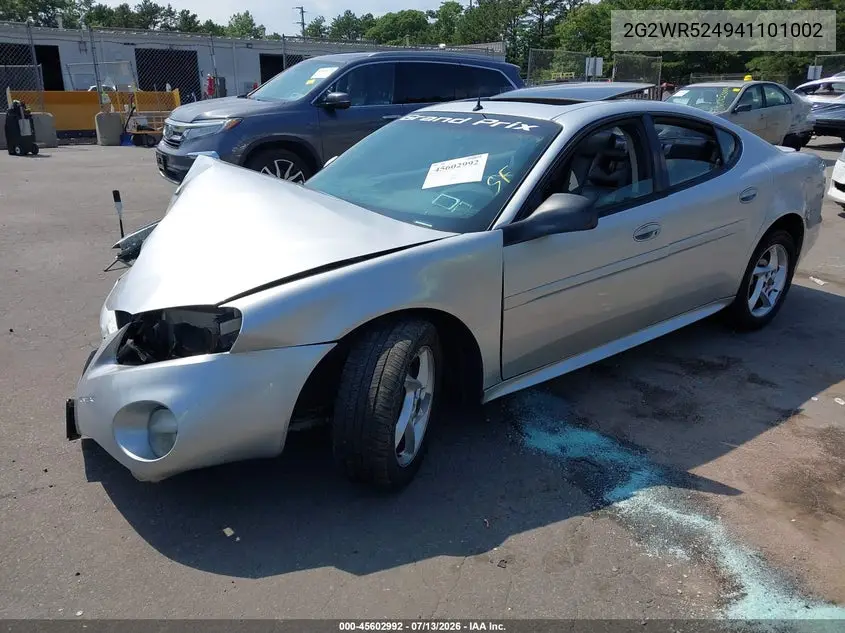 2004 Pontiac Grand Prix Gtp VIN: 2G2WR524941101002 Lot: 45602992