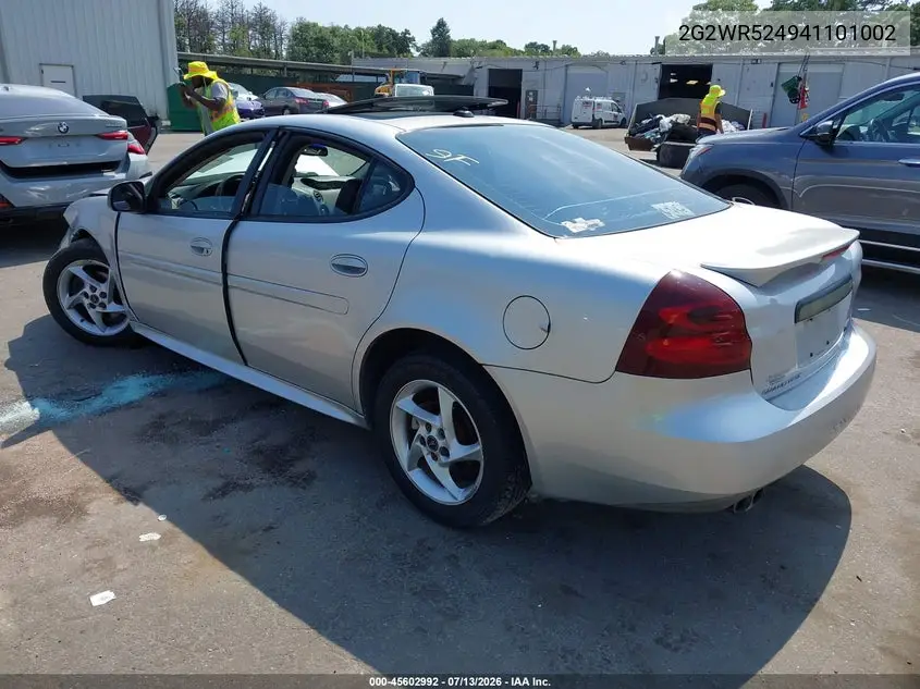 2004 Pontiac Grand Prix Gtp VIN: 2G2WR524941101002 Lot: 45602992